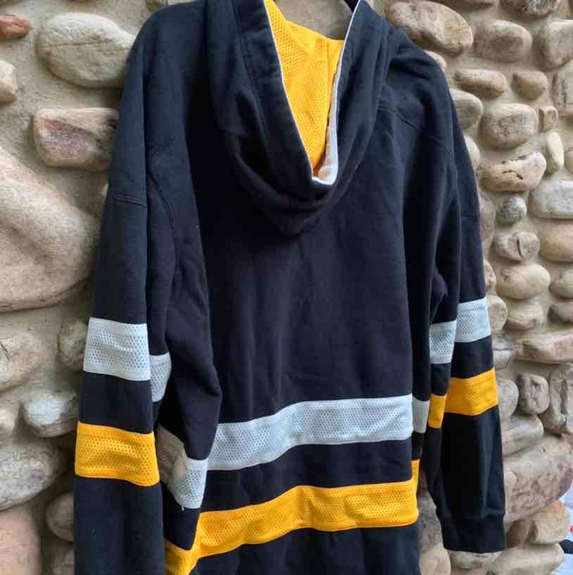 Rare VTG STARTER Boston Bruins NHL Hockey Pullover Hoodie Sweatshirt 90s  Black L